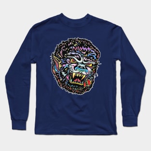 Wolfman Retro Skater Graphic Long Sleeve T-Shirt